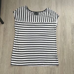 Black and White Striped Simply Styled Top